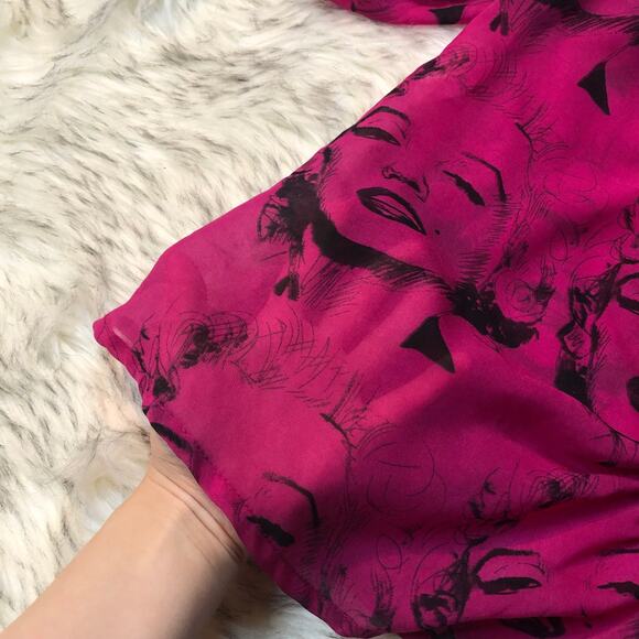 Nolanbell Marilyn Monroe Photo Sheer Blouse - Picture 5 of 12